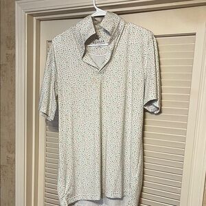 Men's Short Sleeve Floral Polo - Cream